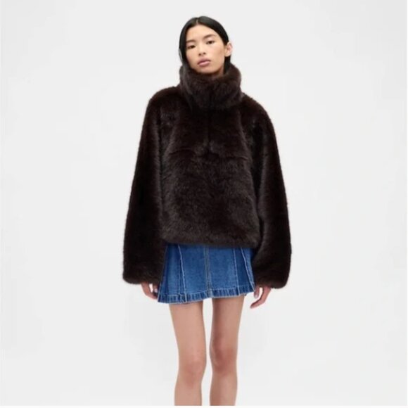 Gap × Sandy Liang Vegan Fur Half-Zip Pullover Size XS/S - Picture 1 of 4